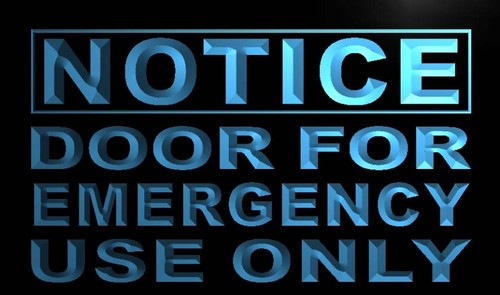 Notice Door For Emergency Use only Neon Sign